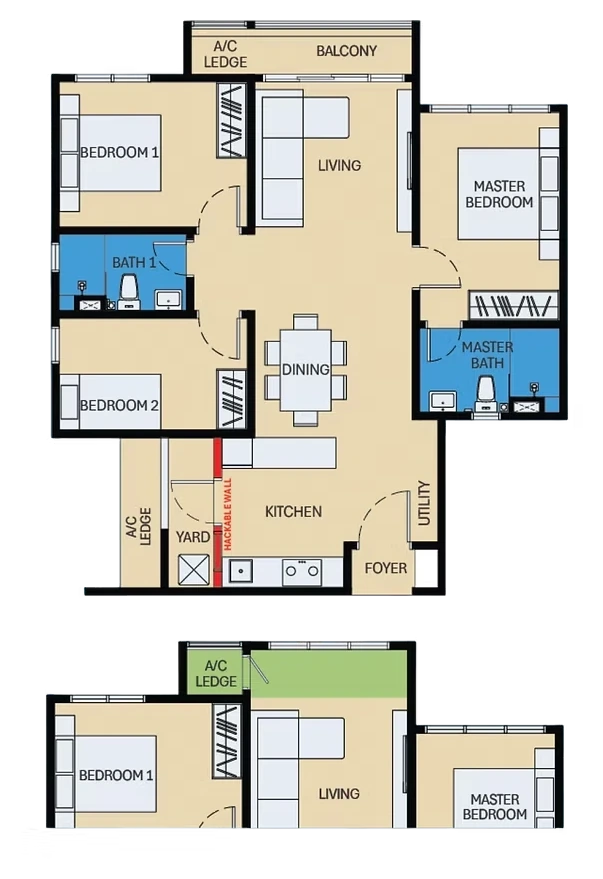 D'Evia Type B3 and B4 layout arrangements